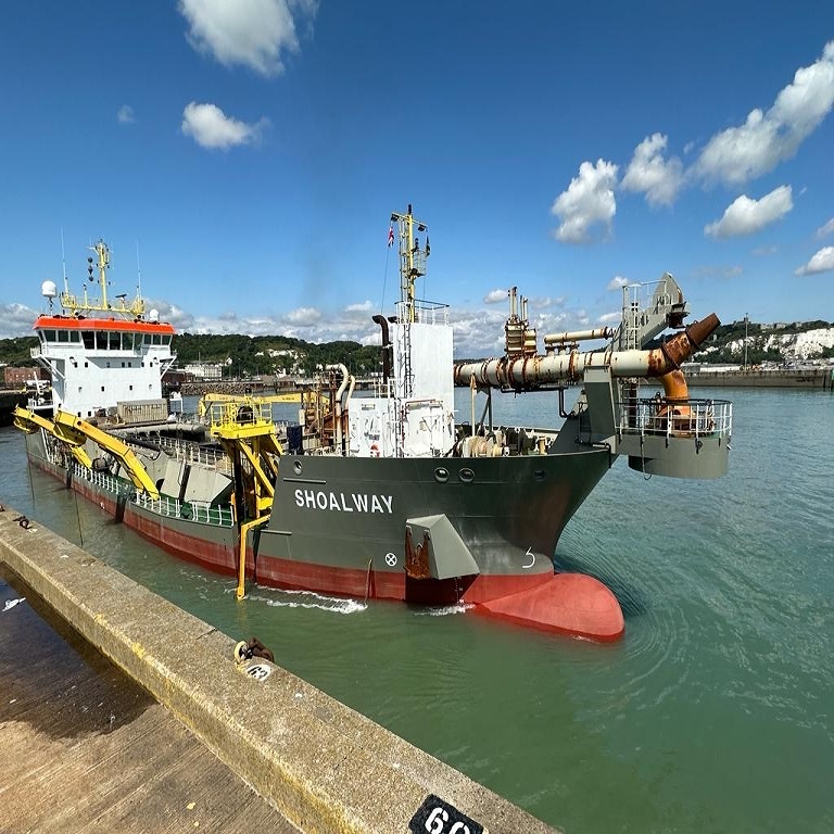 Dredger Shoalway operating in Dover Harbour